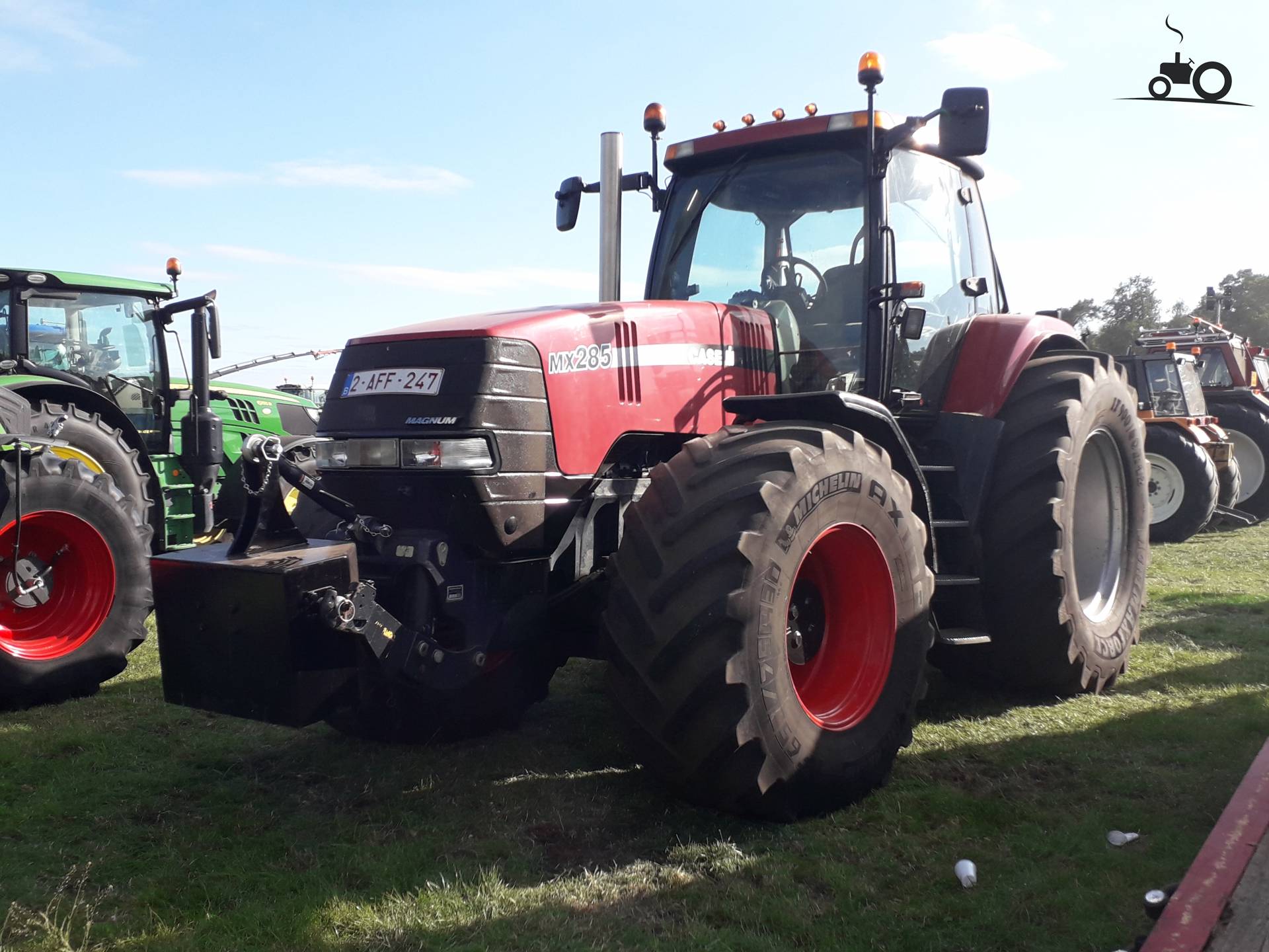 Een Case IH MX 285 op trekkertrek Poppel 2022.  10-07-2022, Poppel(BE).