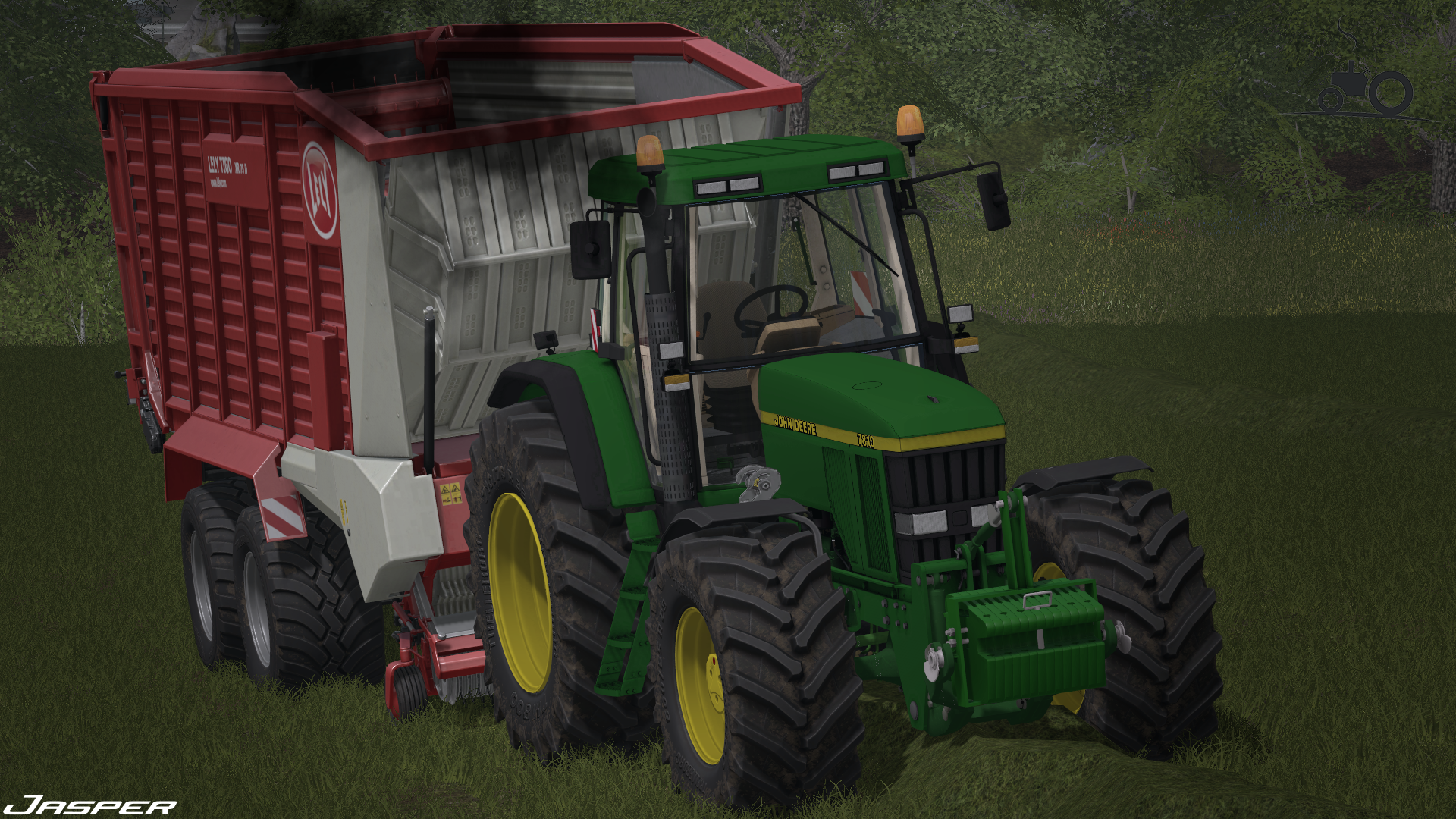 Foto van een Farming Simulator John Deere