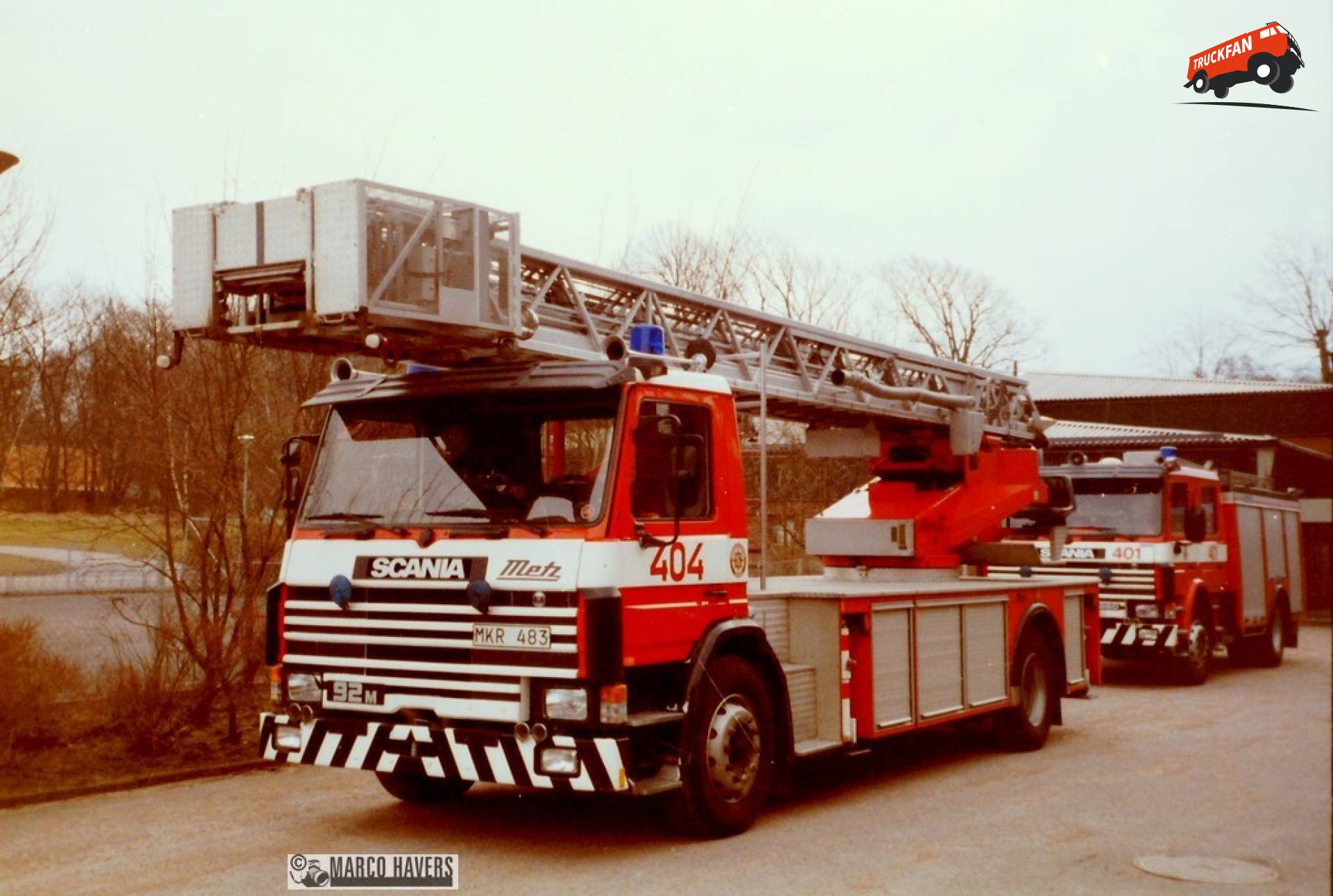 Foto van een Scania 92, opgebouwd als brandweer